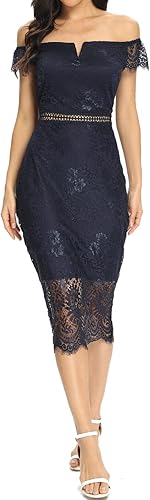 Women's Elegant Floral Lace Bodycon Cocktail Dress for Parties