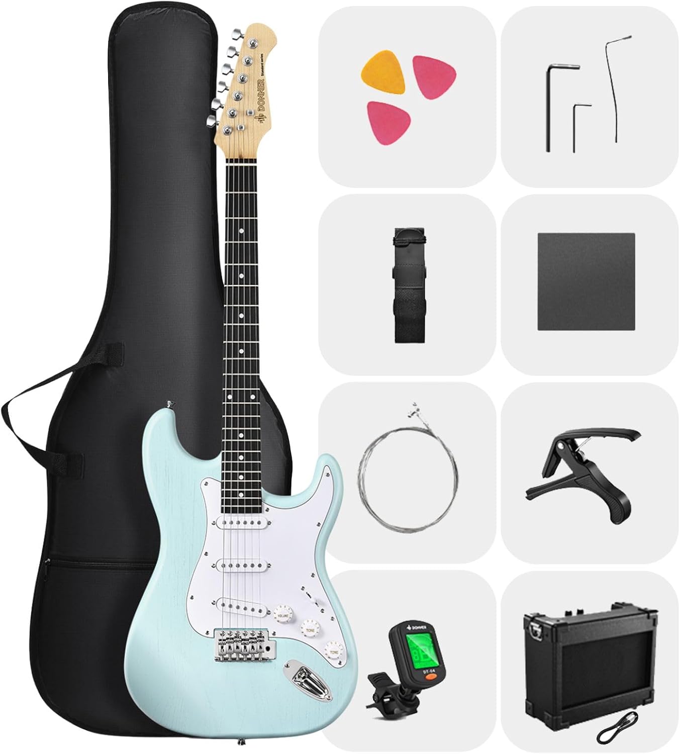 DONNER DST-80 Electric Guitar Kit for Beginners with Amp