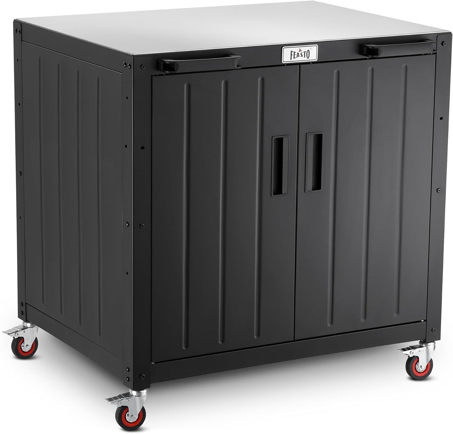 Outdoor Grill Cart with Storage Cabinet and Stainless Steel Top