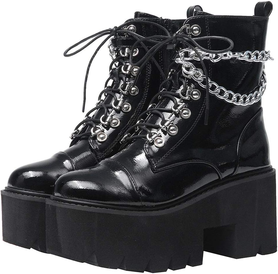 CYNLLIO Fashion Block Heel Platform Combat Ankle Booties Review