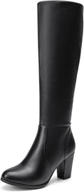 Womens Knee High Chunky Heel Boots - Comfortable 3.14in Heel