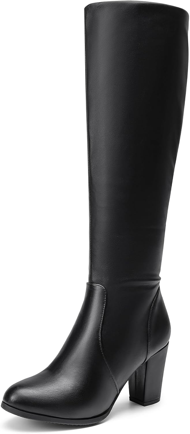 DREAM PAIRS Women's Chunky Heel Knee High Boots for Style