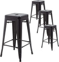 FDW Metal Counter Height Bar Stools Set of 4 30in - Stackable, Durable
