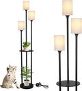 Floor Lamp with Shelves - Modern 3-Light Standing Lamp for Living Room