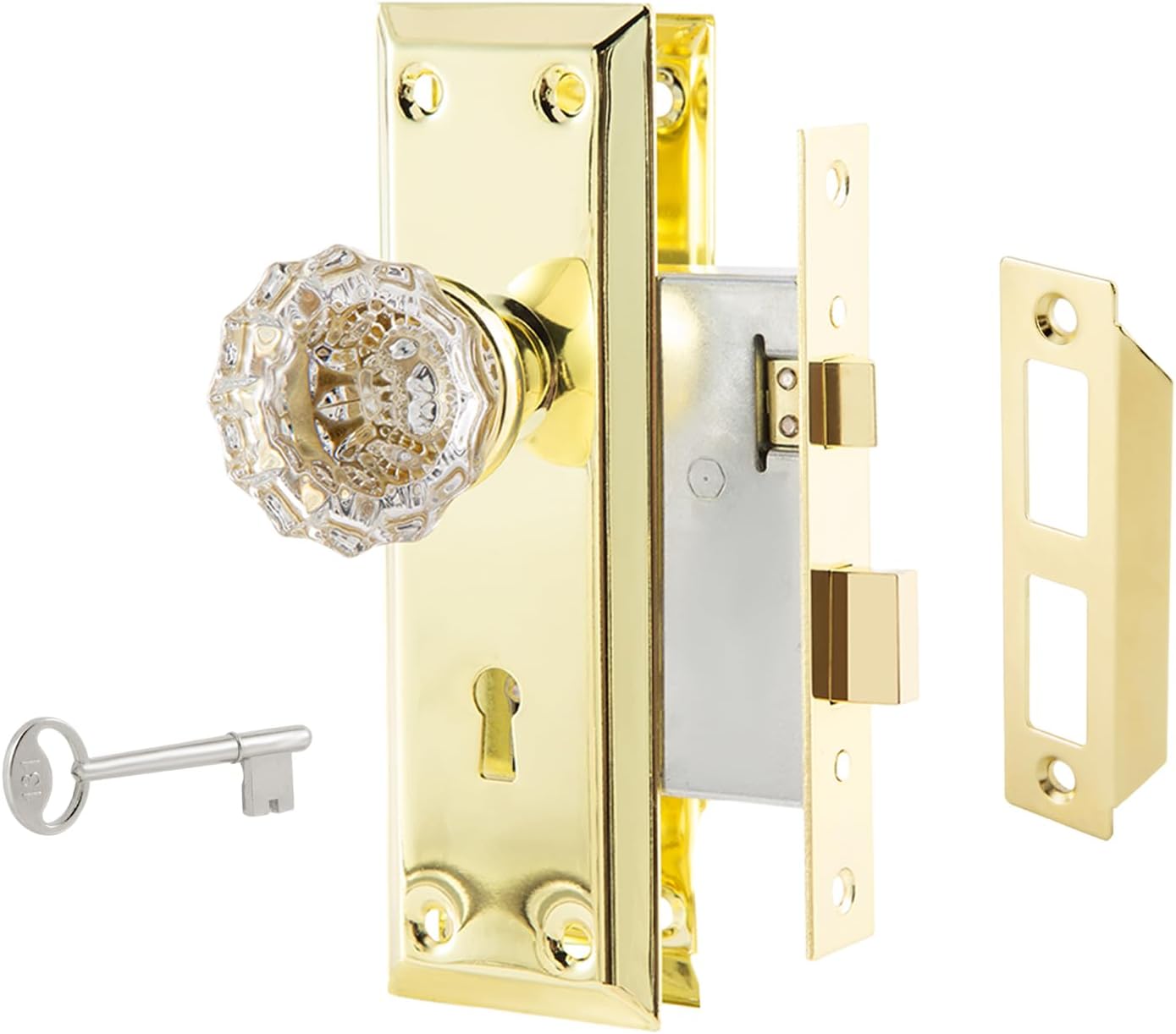 Mortise Lock Set by newliplace with Antique Crystal Knobs 55ft to 70ft