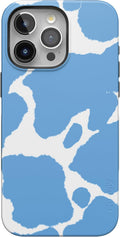 Casely iPhone 15 Pro Max Case Current Mood - Light Blue Cow Print