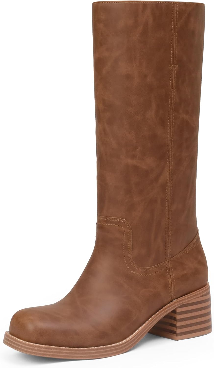 Mid Calf Boots for Women with Chunky Block Heel and Style