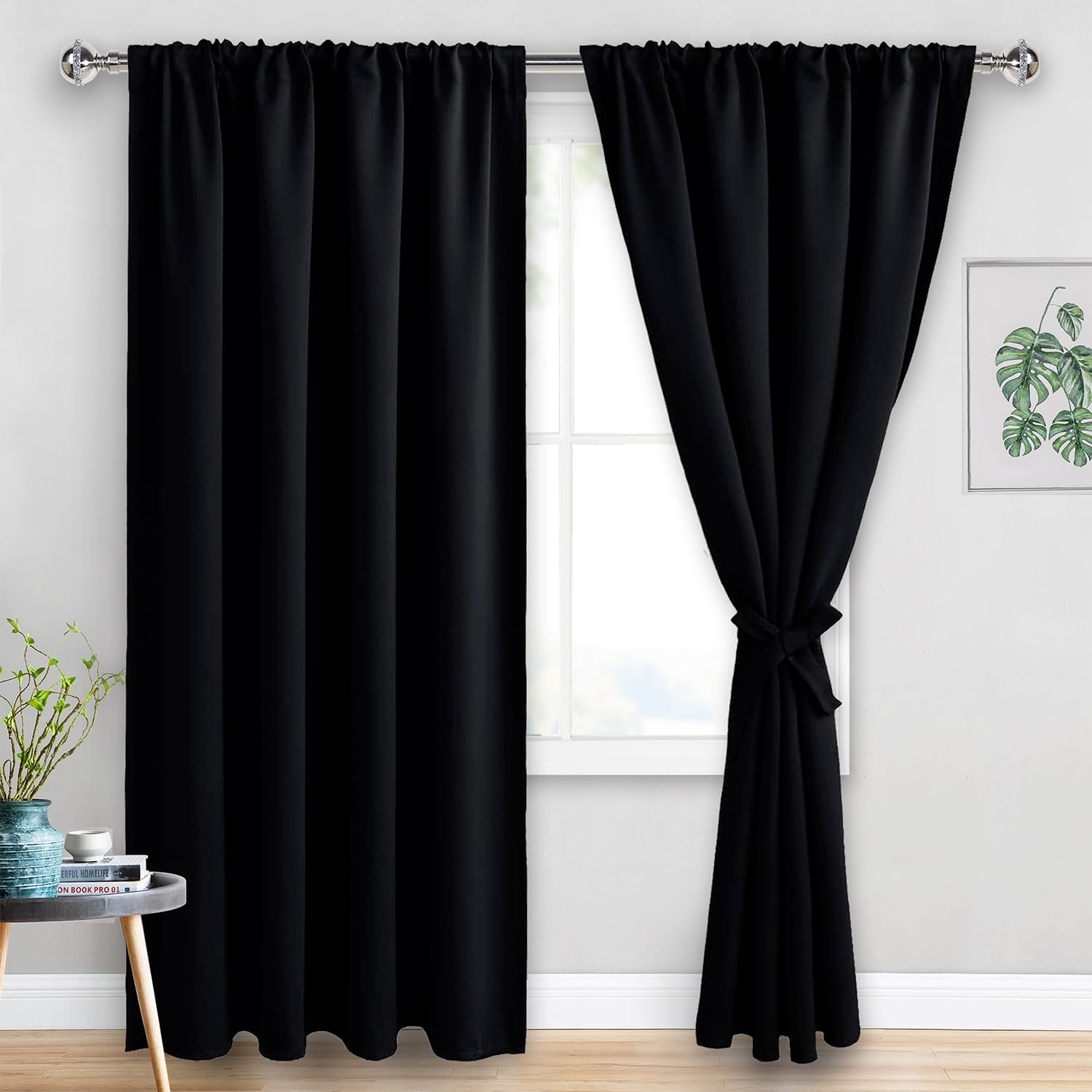 JIUZHEN Blackout Curtains for Bedroom - 60 Inch Thermal Insulated