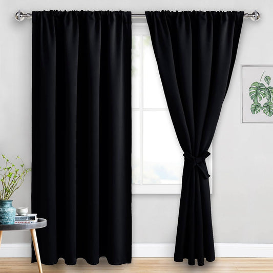 JIUZHEN Blackout Curtains for Bedroom - 60 Inch Thermal Insulated