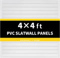 4ftH x 4ftW PVC Slatwall Panels Garage Wall Storage System - Durable