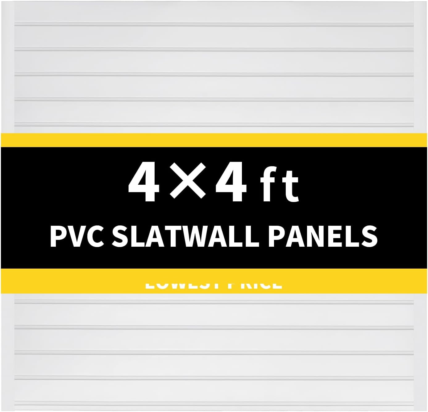 4ftH x 4ftW PVC Slatwall Panels for Garage Storage Solutions