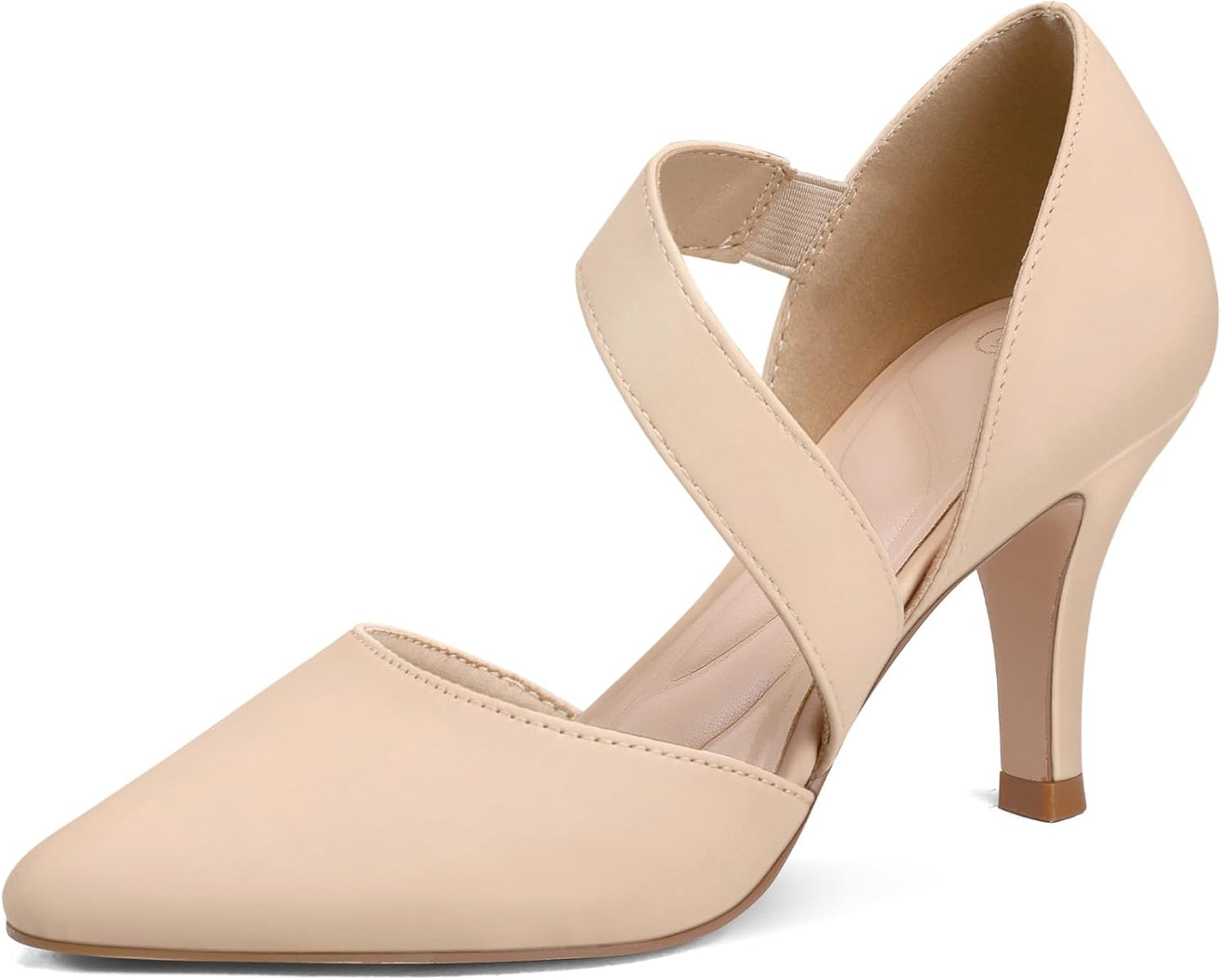 mysoft Women's Pointed Toe Low Stiletto Heel Dress Pumps Shoes