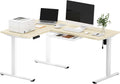 SANODESK L Shaped Electric Standing Desk with Drawer - Ergonomic 63 in