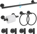 TQKAG 8-Pieces Matte Black Bathroom Hardware Set - Durable SUS304