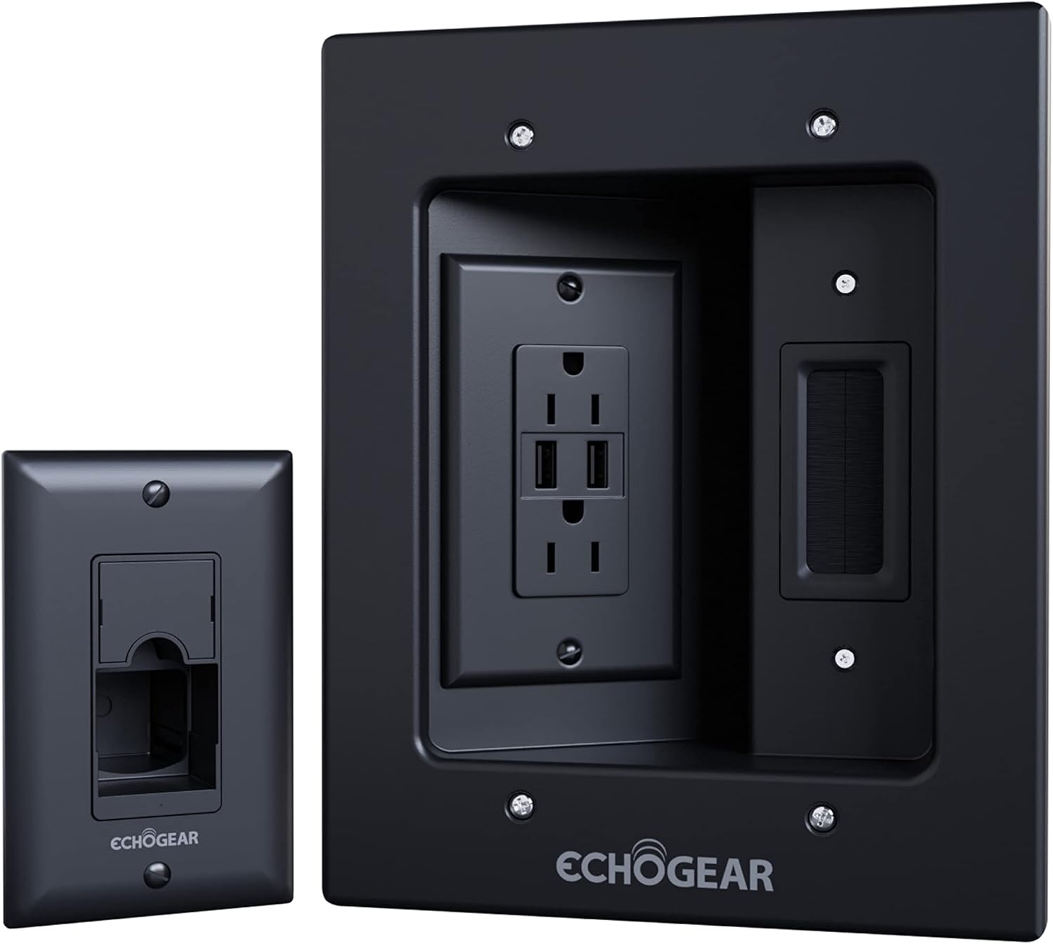ECHOGEAR TV Cord Hider with AC Outlets & USB Ports for Clean Setup