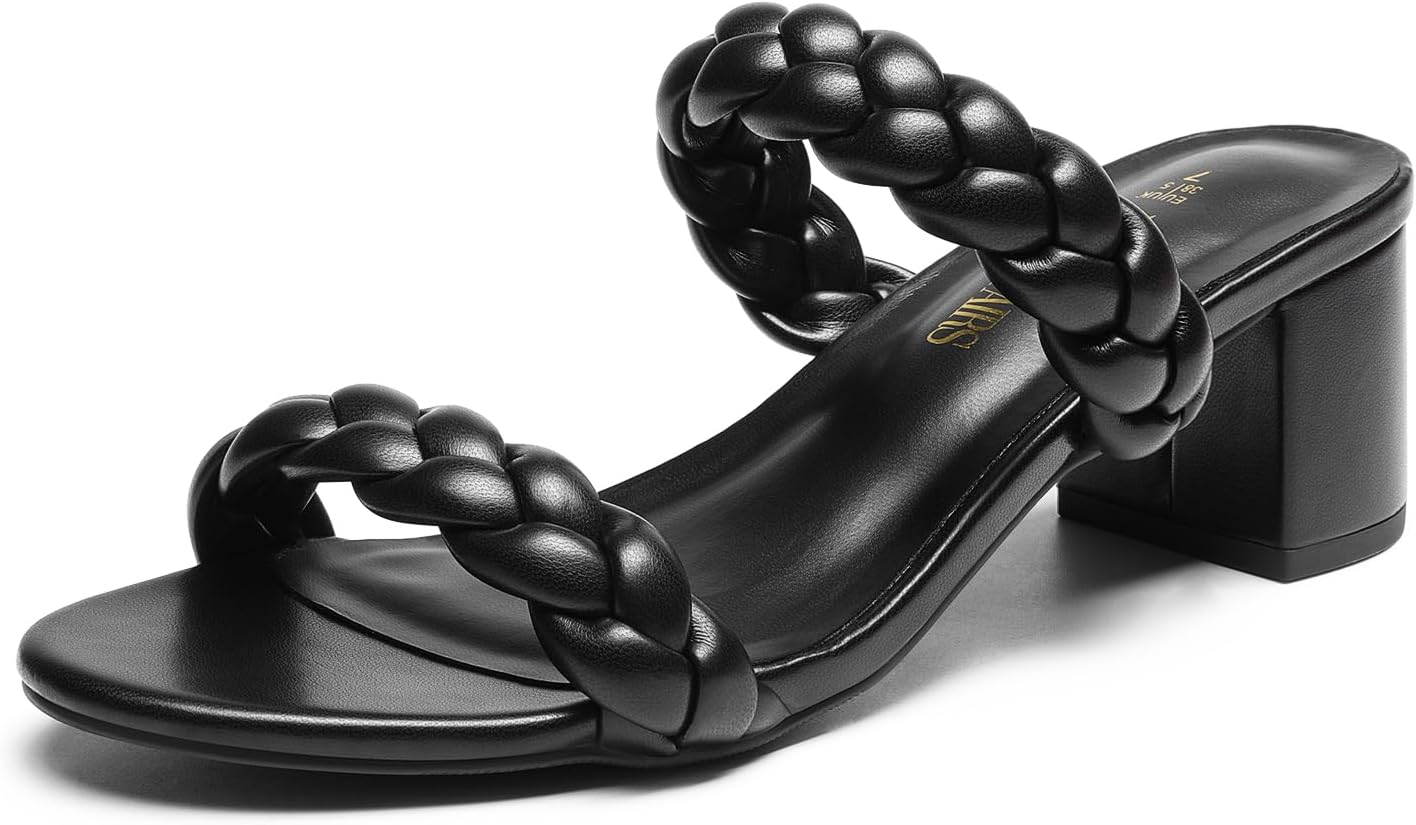 DREAM PAIRS Women's Two Braided Strap Low Heels for Any Occasion