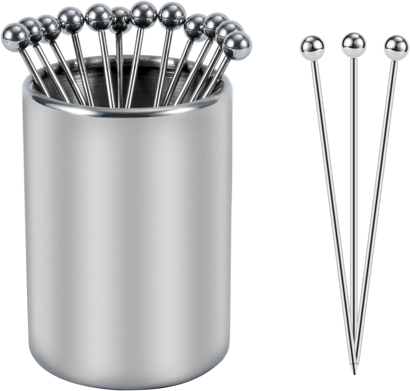 Reusable Stainless Steel Cocktail Picks Set