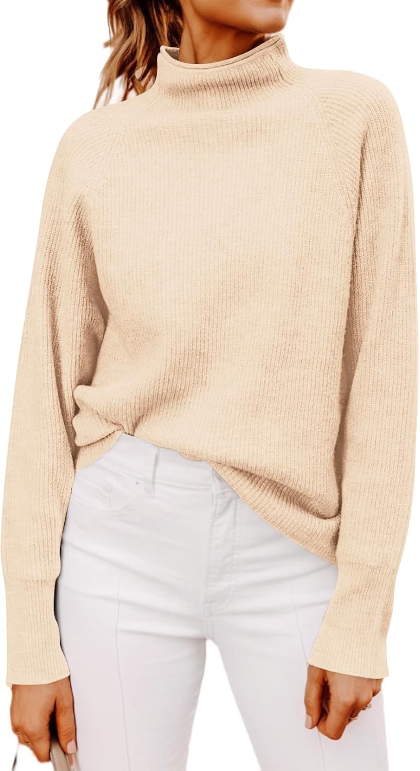 Yousify Womens Ribbed Mock Neck Batwing Sleeve Sweater Review