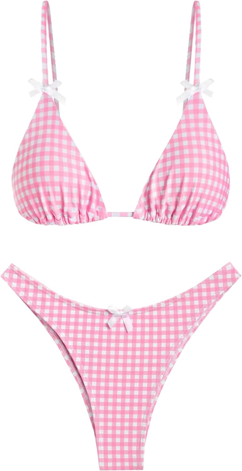 Seamoly Women's Bikini Sets with Tie Back Bowknot Design