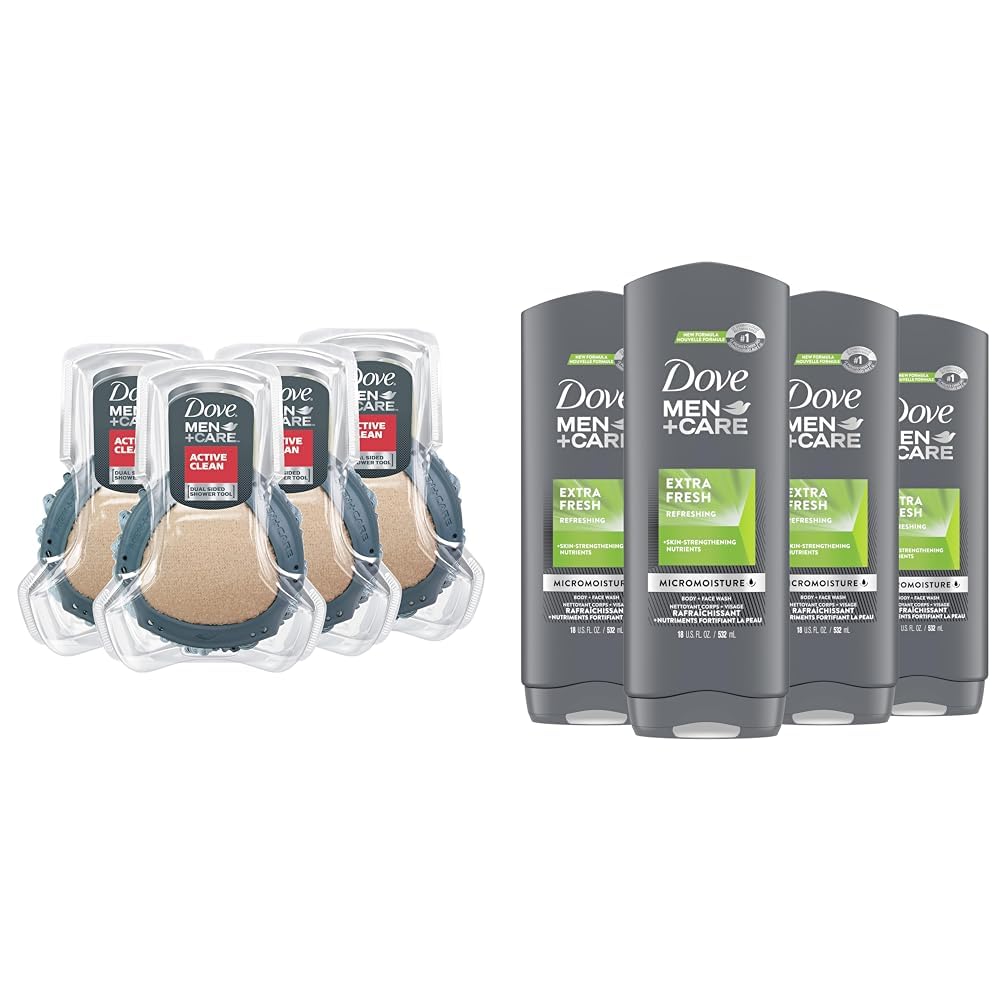 DOVE MEN + CARE Shower Tool for Stronger Skin and Body Wash