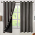 Thermal Insulated 100% Blackout Curtains for Bedroom - Grey 2 Panels