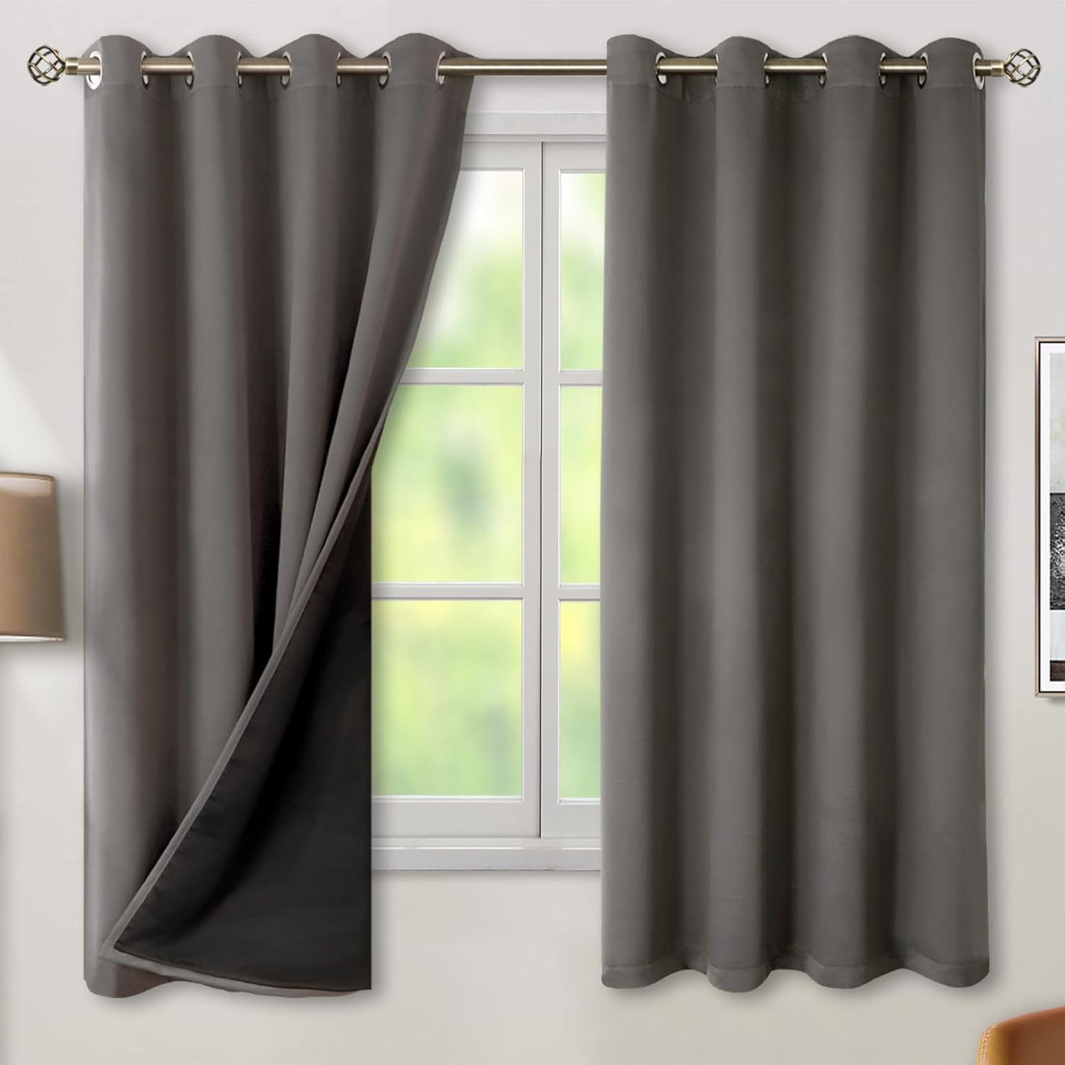 BGment Thermal Insulated Blackout Curtains for Bedroom 52 x 72