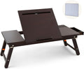 Laptop Bed Desk Bamboo Lap Table with Tablet Slot - Adjustable Comfort