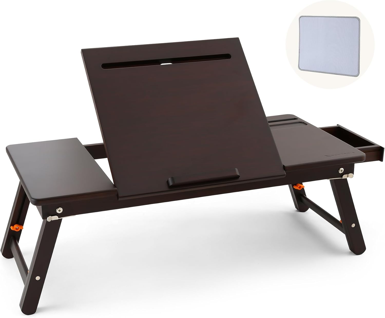Adjustable Laptop Bed Desk with Tablet Slot for Comfort & Style