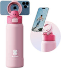 Insulated Magnetic Water Bottle - MagSafe Phone Holder, 32oz Pink