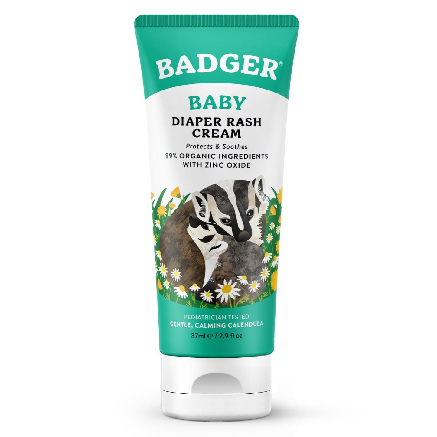 Badger Organic Zinc Diaper Cream for Sensitive Skin