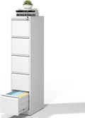 5 Drawer File Cabinet with Lock for Home Office - Vertical Steel