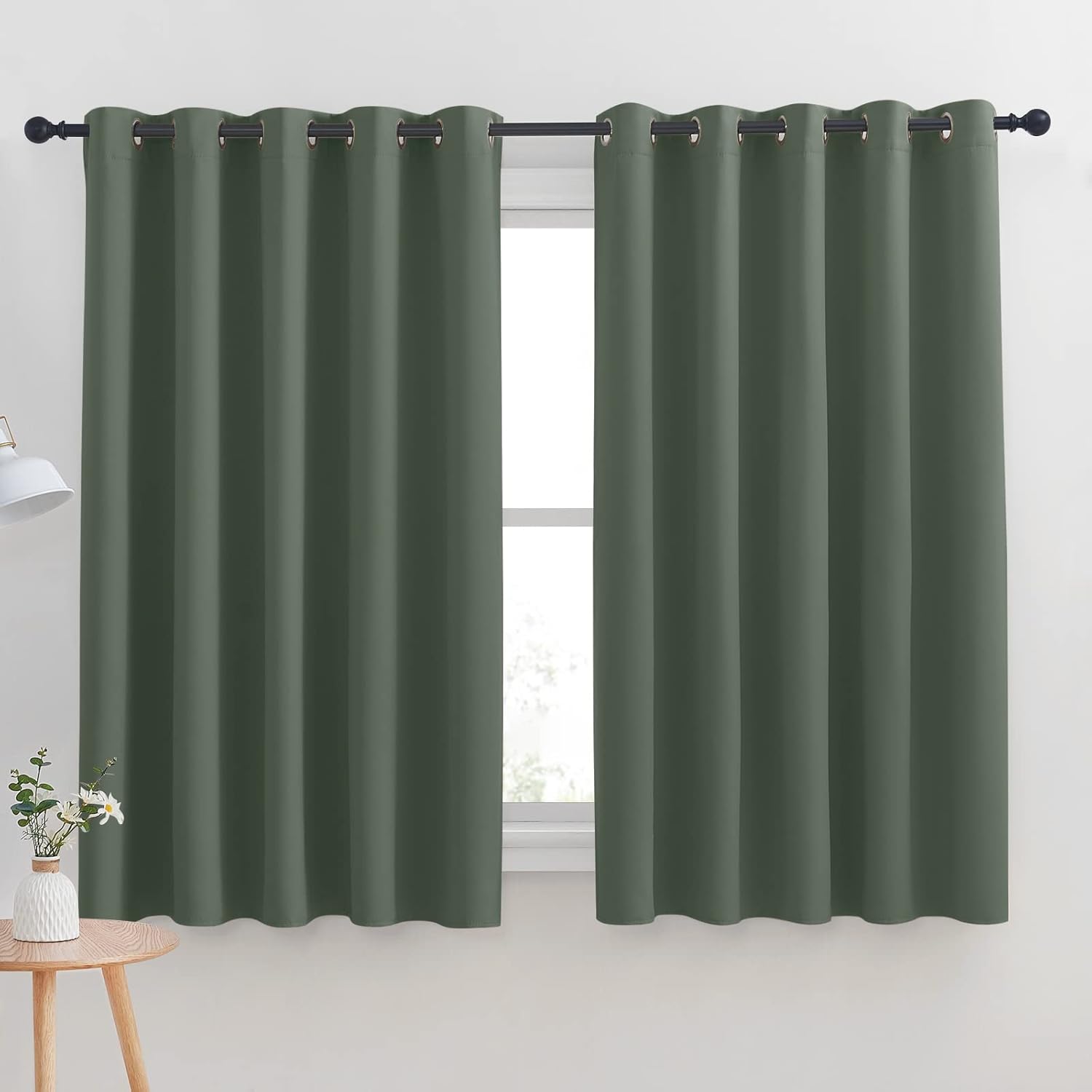 NICETOWN Thermal Insulated Dark Mallard Blackout Curtains Set