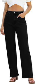 Womens High Waisted Straight Leg Jeans - Flattering Everyday Fit