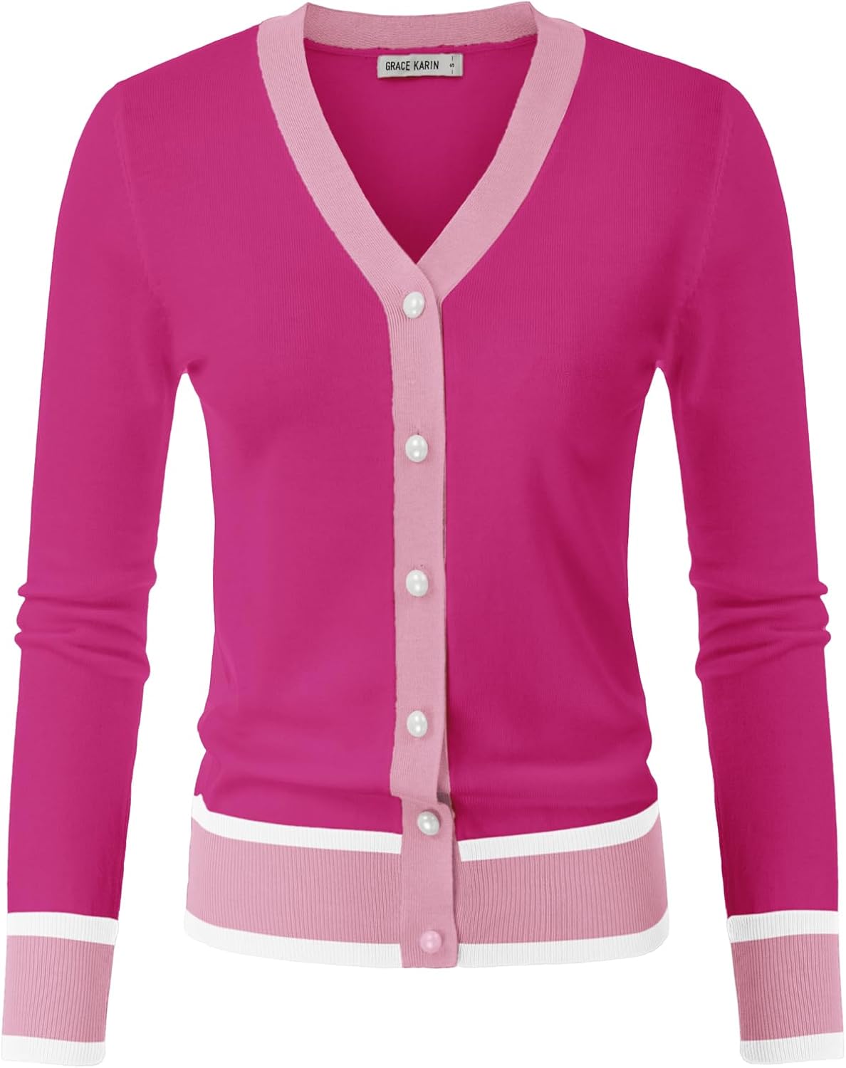 Stylish Womens Cardigan with Contrast Color Block Design