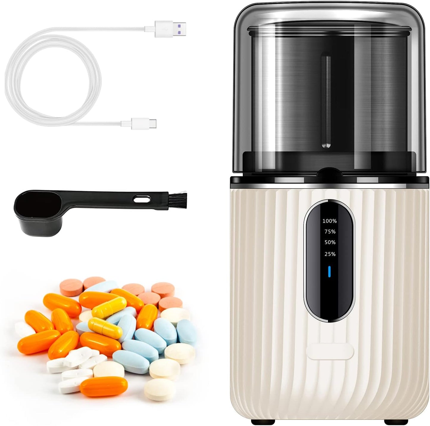 Cordless Electric Pill Crusher Grinder for Easy Medication Management