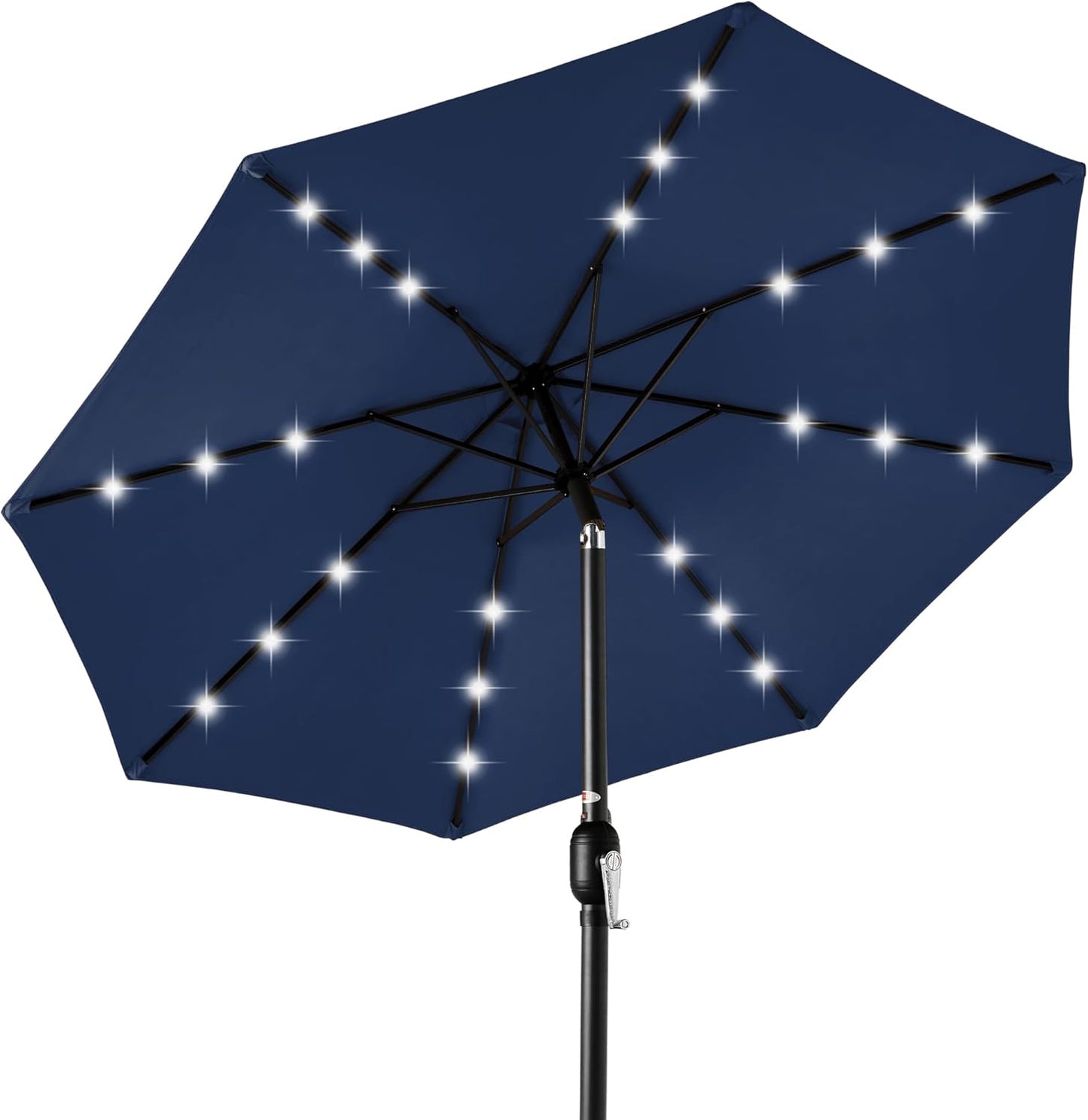 10ft Solar LED Lighted Patio Umbrella with Tilt Adjustment