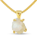 Genuine Raw pendant chain necklace - Real Rough Birthstone