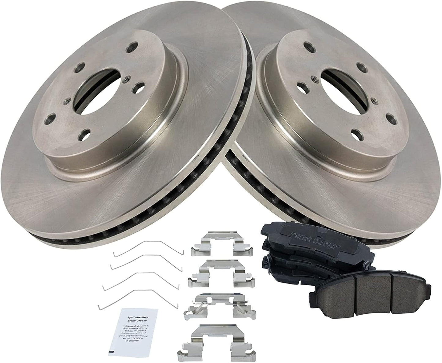 TRQ Front Brake Pad & Rotor Kit for 2016-2019 Subaru Legacy