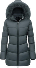 Women's Winter Windproof Warm Down Coat - Thick Hooded Puffer