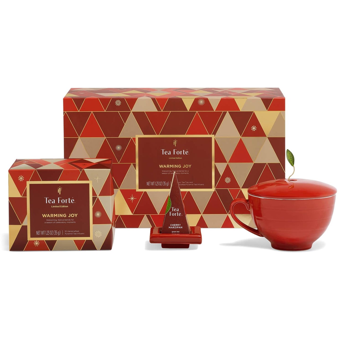 Warming Joy Holiday Tea Gift Set with Cafe Cup and Tray