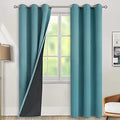 Thermal Insulated 100% Blackout Curtains - Sea Teal 42 x 84 in