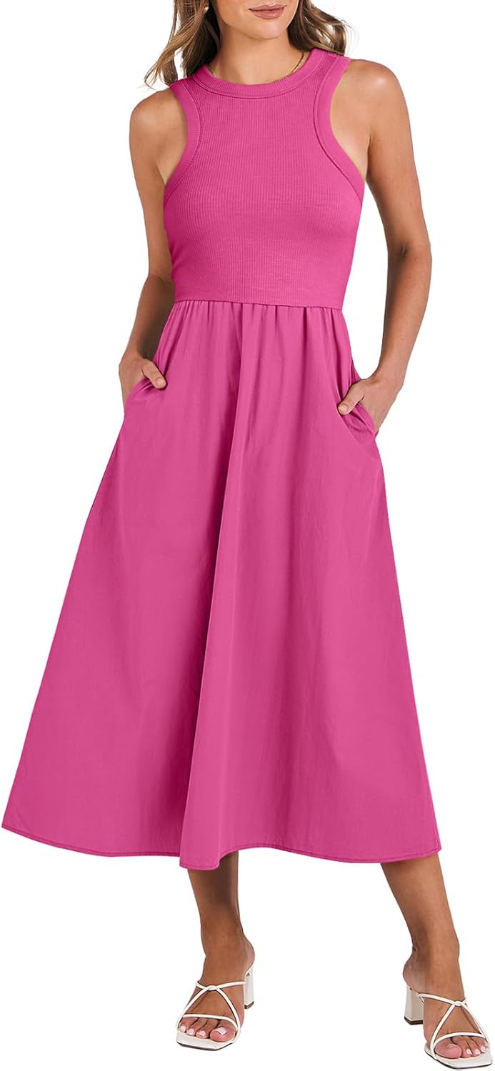 ANRABESS Womens Casual Maxi Dress for Summer Travel and Beach