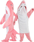 Wearable Blanket Hoodie Shark Dinosaur Onesie for Women - Cozy Costume