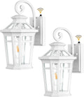 Outdoor Porch Lights 2-pack White Wall Sconce - Dusk to Dawn Sensor