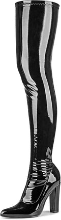 Thigh High Boots for Women Patent Leather Over The Knee - 4.13in Heel