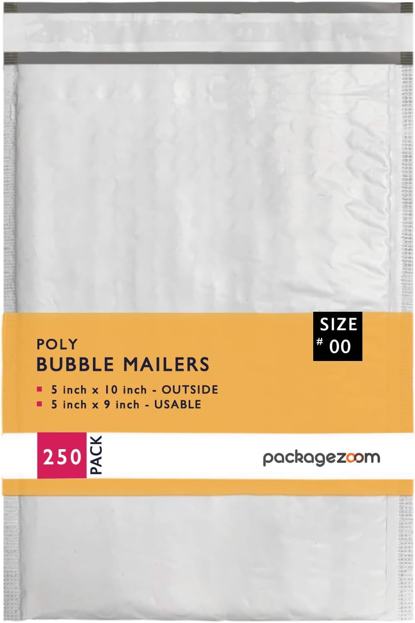 5x10 inches Poly Bubble Mailer Self Seal Envelopes 250 Pack