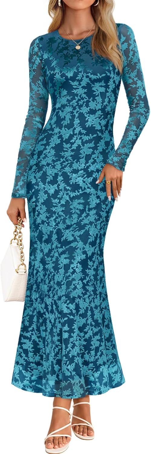Stylish Women's Fall Cocktail Maxi Dress for Wedding Guests
