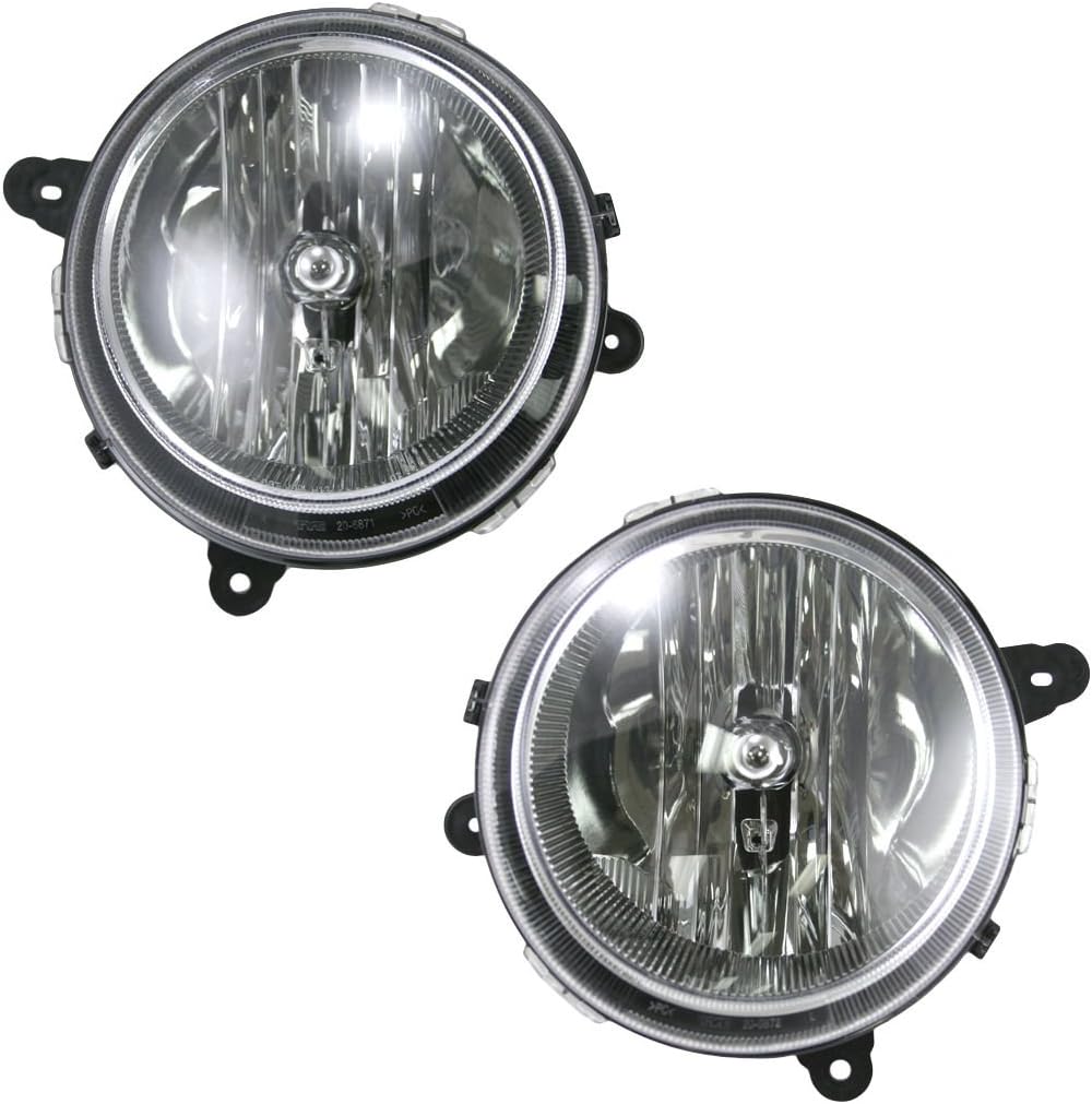 TRQ 2 Piece Headlight Assembly Set for Jeep Compass & Patriot
