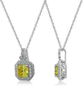 Platinum Plated Sterling Silver Pendant Necklace - Classic Sparkle