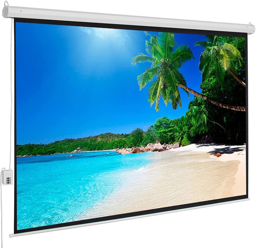 Motorized Projector Screen with Remote Control for Home Use